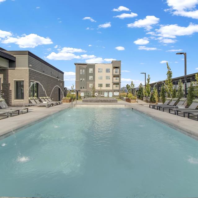 Ember Peaks at American Fork - Swimming Pool with Mini Shower and Chaise Lounger Chairs